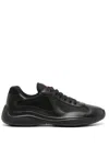 Prada Black Leather New Americas Cup Sneakers In Black