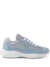 Prada America's Cup Panelled Sneakers In Blue