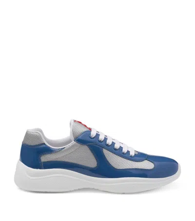 Prada America's Cup Sneakers In Aviation Blue/silver