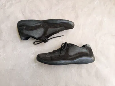 Pre-owned Prada America's Cup Sneakers Brown 12 Low Tops