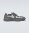Prada Men's Americas Cup Rubber Trainer Sneakers In Gray