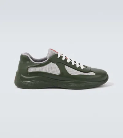 Prada America's Cup Soft Rubber And Bike Fabric Sneakers In Green