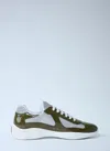 Prada Round Head Low-cut Sneakers In Green