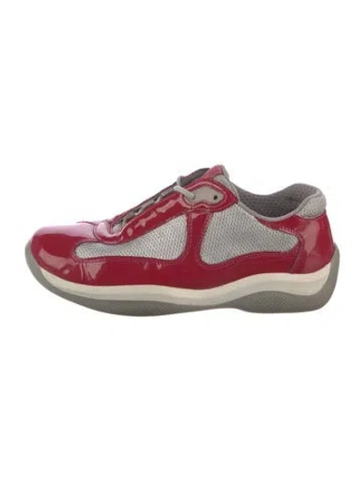 Pre-owned Prada America's Cup Sneakers In Red