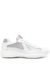 Prada Americas Cup Sneakers With Linea Rossa Logo In White