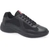 Prada Fabric And Leather America S Cup Sneakers In Nero