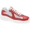 Prada America's Cup Soft Bike Low Top Sneaker In Red