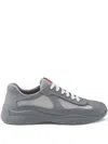 Prada Men's Americas Cup Rubber Trainer Sneakers In Gray