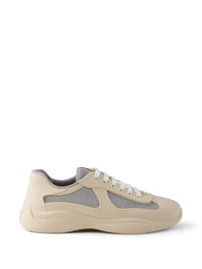 Prada America's Cup Soft Rubber And Bike Fabric Sneakers In Neutral