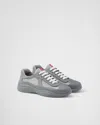 Prada Men's Americas Cup Rubber Trainer Sneakers In Steel Gray