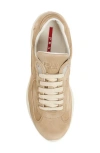 Prada America's Cup Suede Sneaker In Ecru