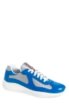 Prada Round Head Low-cut Sneakers In Cina/argento