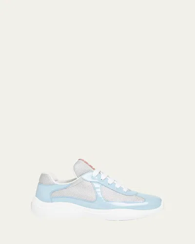 Prada Multicolor Leather And Fabric America's Cup Sneaker 25s In Multicoloured