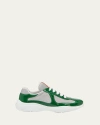 Prada America's Cup Vernice Patent Runner Sneakers In Green
