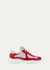 Prada America's Cup Vernice Patent Runner Sneakers In Multi
