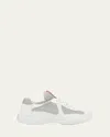 Prada White Lace Up Sneakers In White