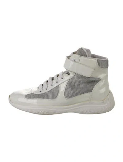 Pre-owned Prada America's Cup Wedge Sneakers In White