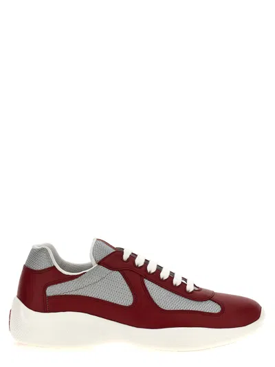 Prada America Sneakers Red In Burgundy
