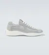 Prada America's Cup Panelled Sneakers In Gray