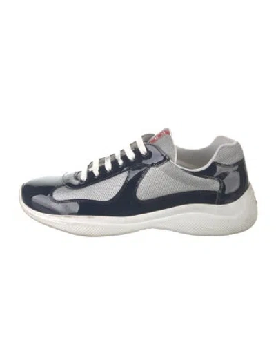 Pre-owned Prada Americas Cup Athletic Sneakers In Blue/grey