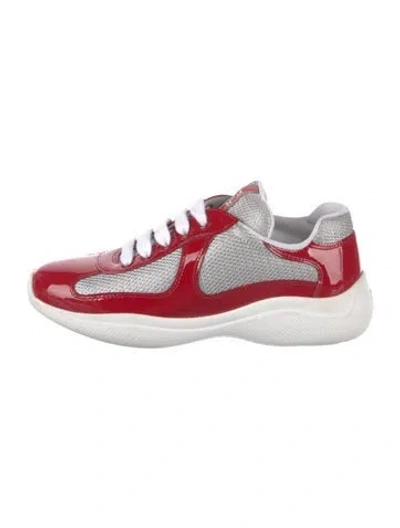 Pre-owned Prada Americas Cup Athletic Sneakers In Red