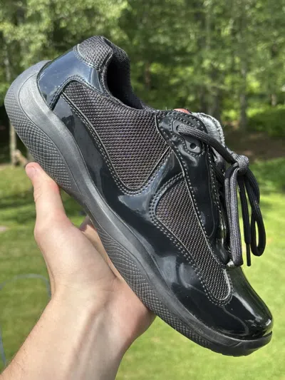 Pre-owned Prada Americas Cup Black Size 10.5 Shoes