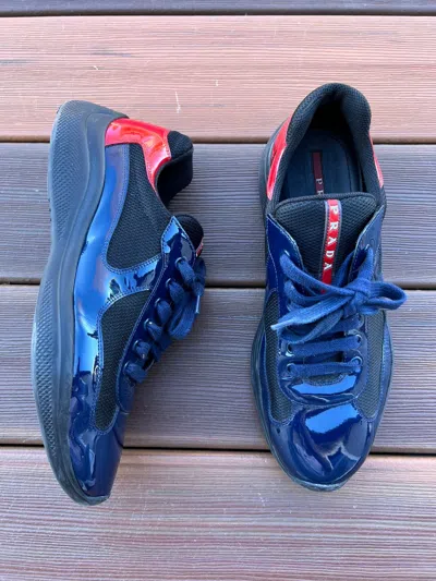 Pre-owned Prada Americas Cup Men's Sneaker Size 10 In Blue