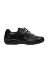 Prada Fabric And Leather America S Cup Sneakers In Black