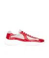 Prada Low Contrasting Panel Sneakers In White