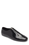 Prada Brushed-leather Lace-up Shoes In Nero