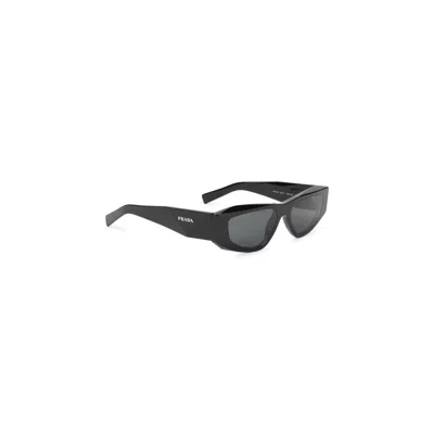 Prada Angular Black Acetate Sunglasses With Dark Lenses