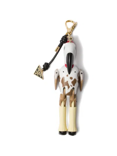 Prada Animal-motif Keyring In Multi