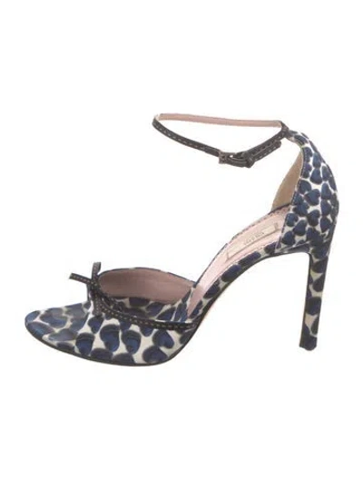 Pre-owned Prada Animal Print Bow Accents Sandals In Neutral
