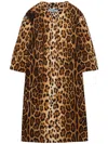 Prada Leopard Print Overcoat In 褐色