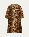 Prada Leopard Print Overcoat In F0324 Cacao