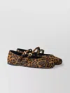 Prada Leopard Print Double Strap Ballet Flats