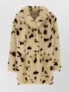 Prada Animal Print Long Faux Fur Jacket In Brown