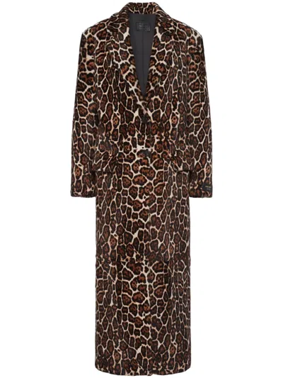 Prada Printed Sheepskin Coat In Brown