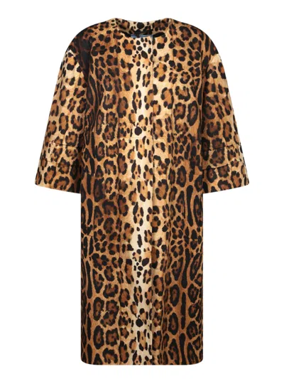 Prada Animalier Jacket Coats And Trench Coats Multicolor In Brown