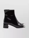 Prada Ankle Booties With Block Heel And Metallic Toe In Multi