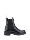 Prada Chocolate Calfskin Chelsea Ankle Boots