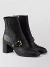 Prada Black Leather Ankle Boots In Black