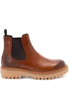 Prada Brown Leather Boots With Elastic Side Panels And Durable Sole In Brown