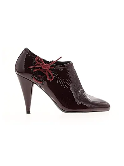 Pre-owned Prada Ankle Boots In Burgundy