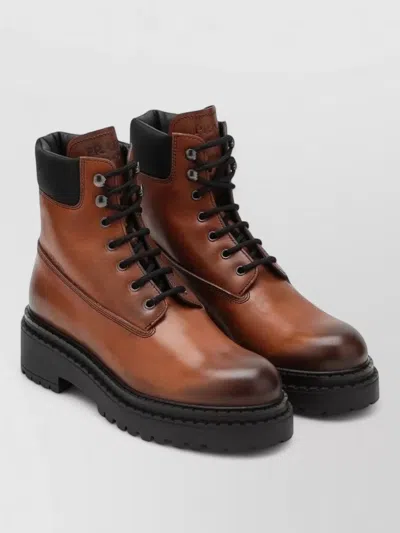 PRADA ANKLE BOOTS CHUNKY SOLE CONTRAST COLLAR