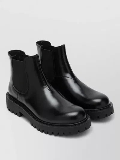 Prada Ankle Boots Chunky Sole Elastic Panels In Black