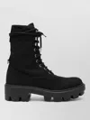 Prada Ankle Boots Chunky Sole Round Toe Pull In Black