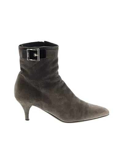 Pre-owned Prada Ankle Boots In Gray