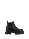Prada Moonlith Brushed Leather Chelsea Boots In Nero