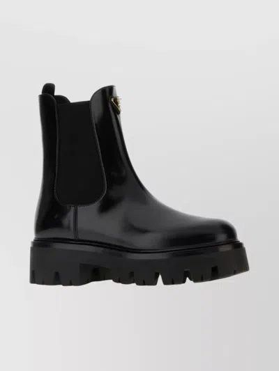PRADA ANKLE BOOTS WITH CHUNKY SOLE AND PULL TAB